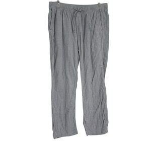 Abercrombie & Fitch Baggy Pull-On Pants Cotton Linen Relaxed Coastal Size L blue